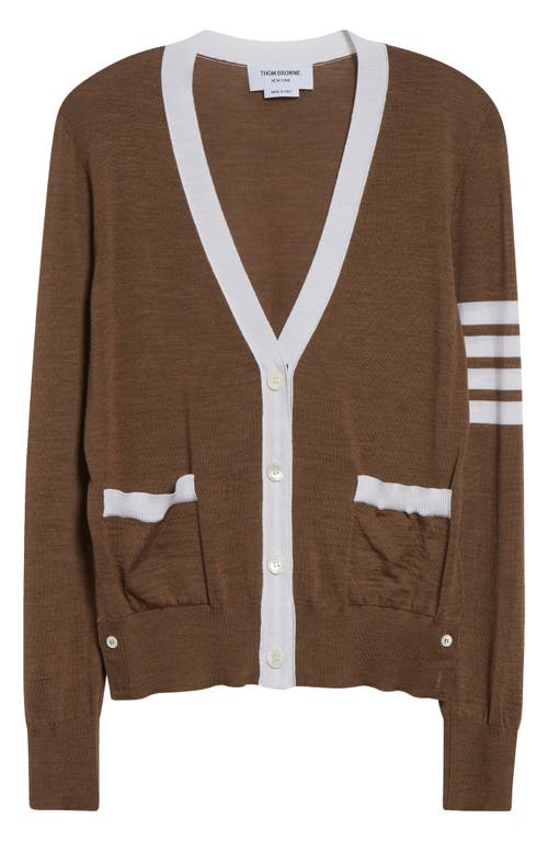 Thom Browne V-neck Cardigan In Brown