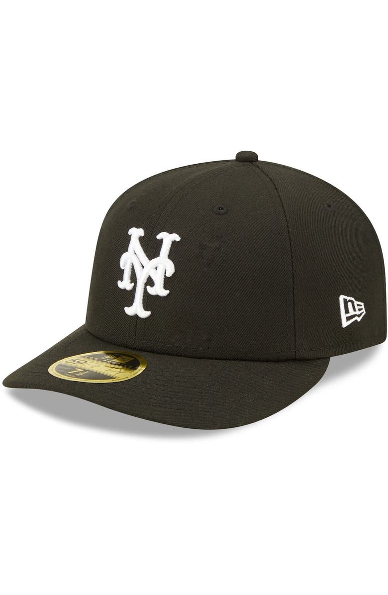New Era Men's New Era New York Mets Black & White Low Profile 59FIFTY Fitted Hat, Main, color, 