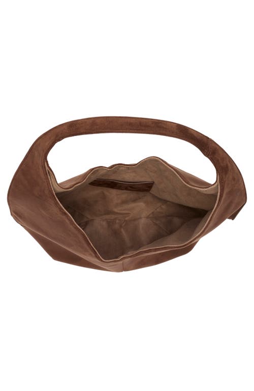 Jw Pei Dara Faux Suede Hobo Bag In Mocha Brown