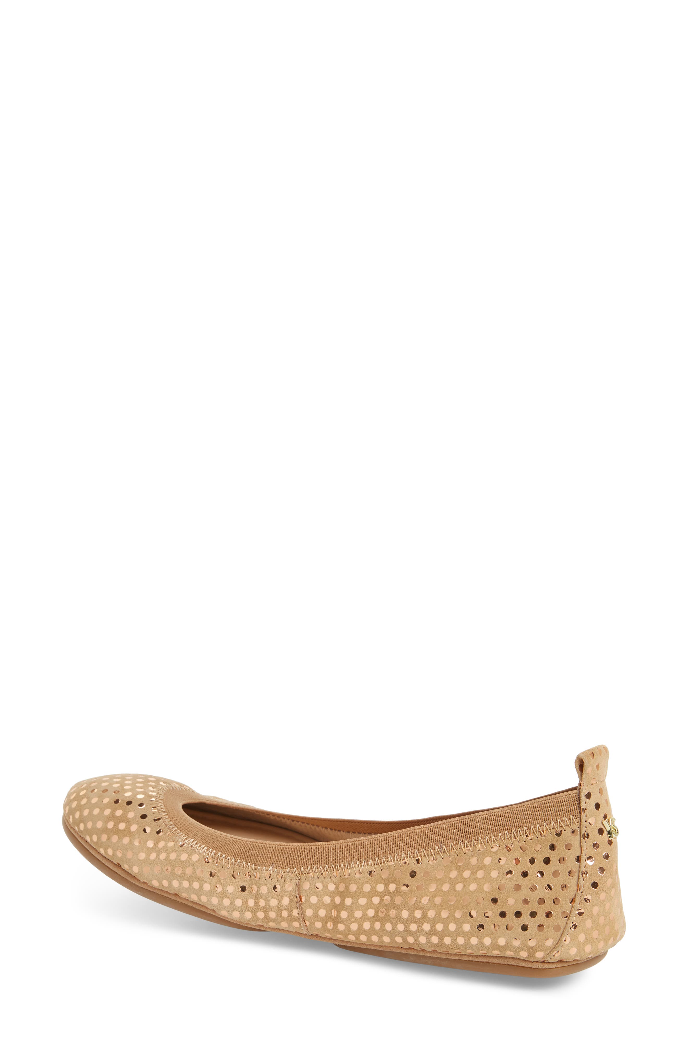 Samara Foldable Ballet Flat, Alternate, color, LATTE SUEDE