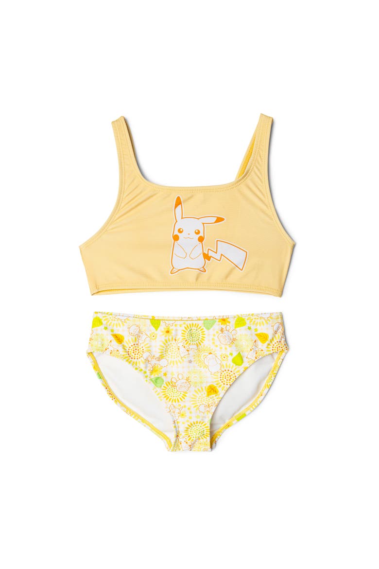Pikachu 2-Piece Swimwear Bikini Set UPF 50+, Main, color, Pikachu Psyduck Yellow