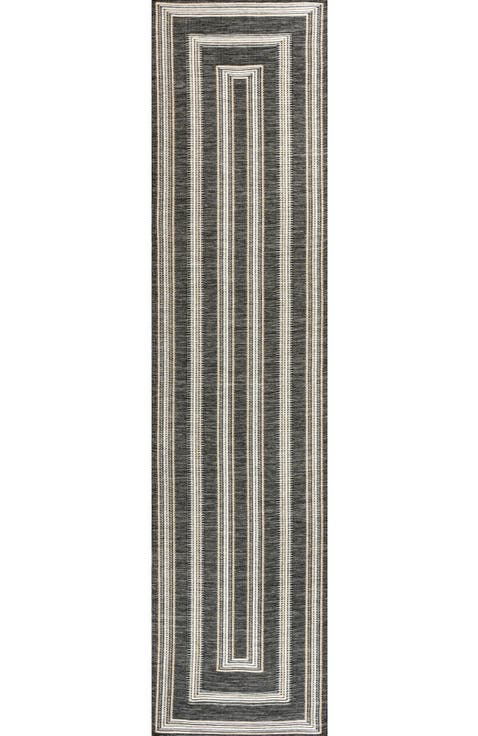 Argo Classic Nautical Mitre Stripe Reversible Machine-Washable Indoor/Outdoor Area Rug