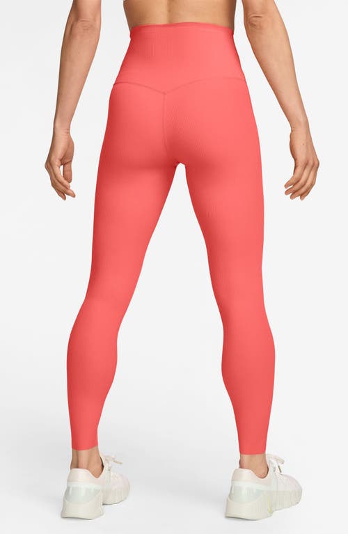 Nike Zenvy Gentle Support High Waist Rib Leggings In Pink