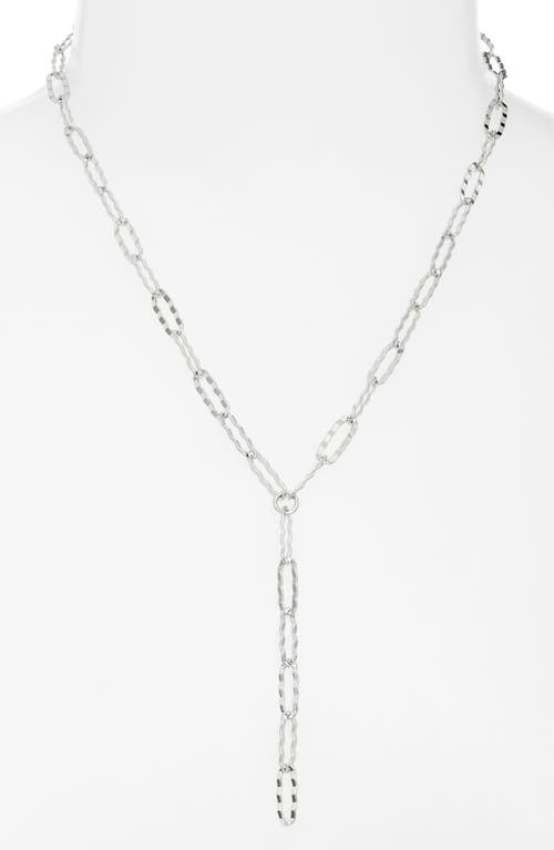 Nordstrom Hammered Paper Clip Chain Y-necklace In Metallic