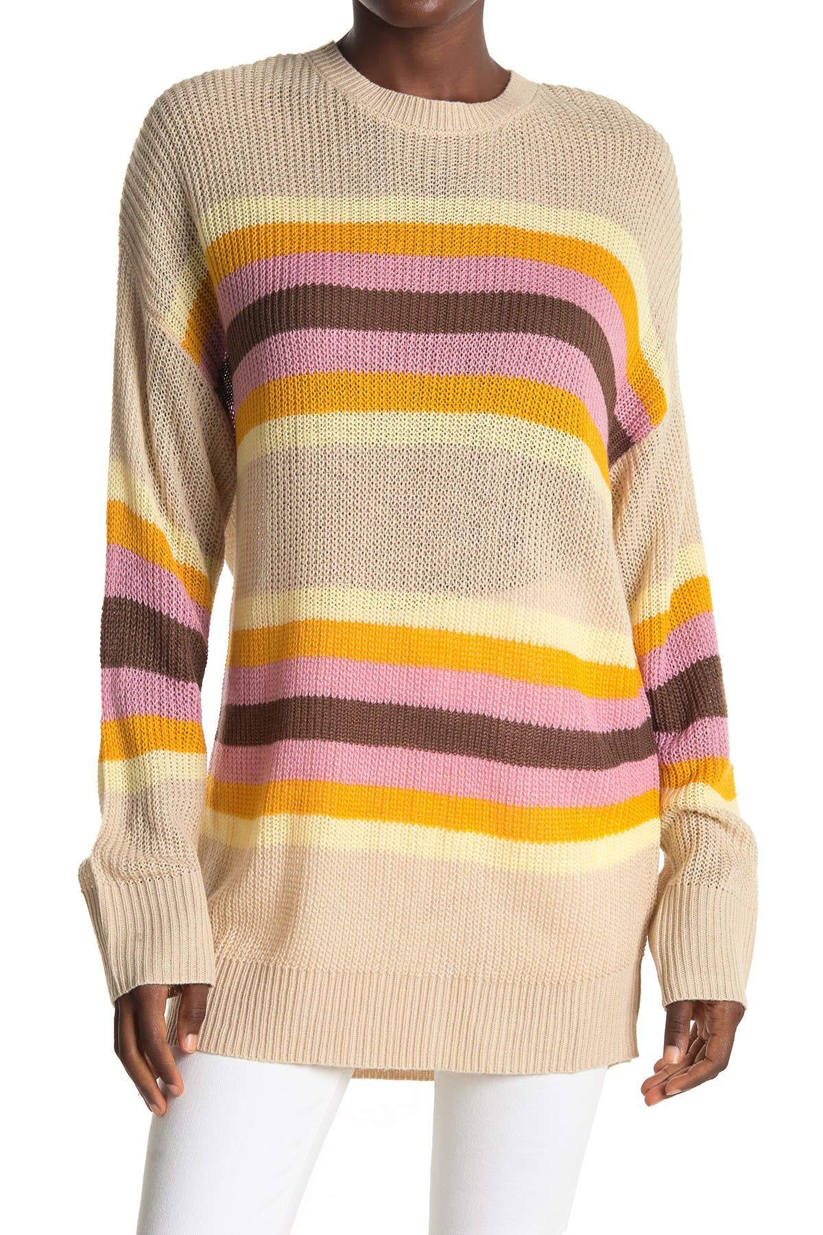 All in Favor Striped Dolman Sleeve Tunic Sweater (Women) | Nordstromrack