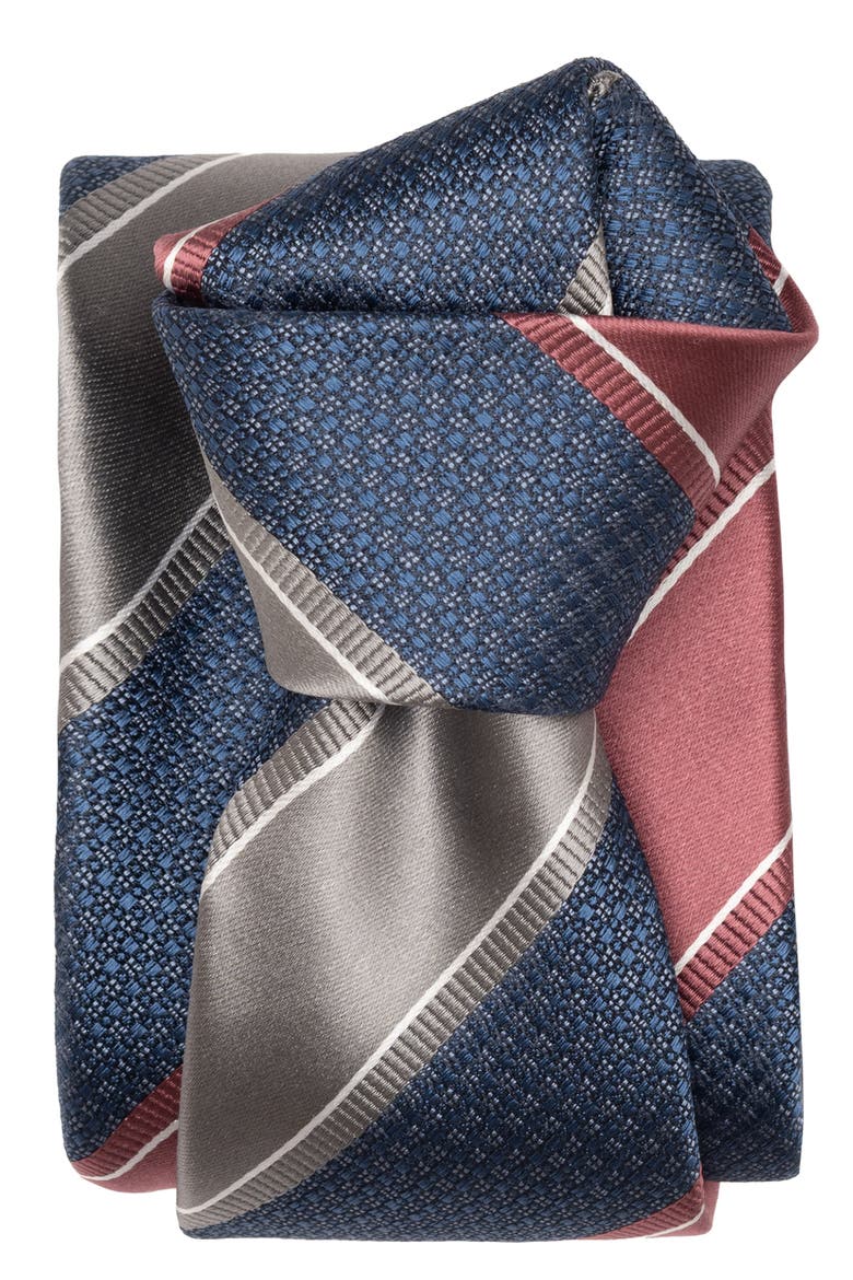 Ferrari - Silk Jacquard Tie for Men, Alternate, color, Navy and Burgundy