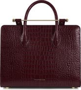 Strathberry Midi Croc Embossed Leather Tote