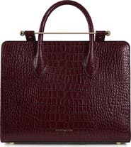 Strathberry Midi Croc Embossed Leather Tote