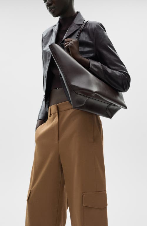 Mango Cargo Straight Leg Pants In Medium Brown