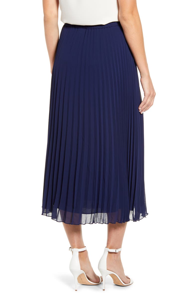 Anne Klein Pleated Georgette Midi Skirt, Alternate, color,
