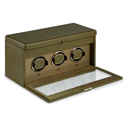 Wolf Earth Triple Watch Winder In Olive