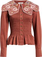 Damson Madder Fern Embroidered Top