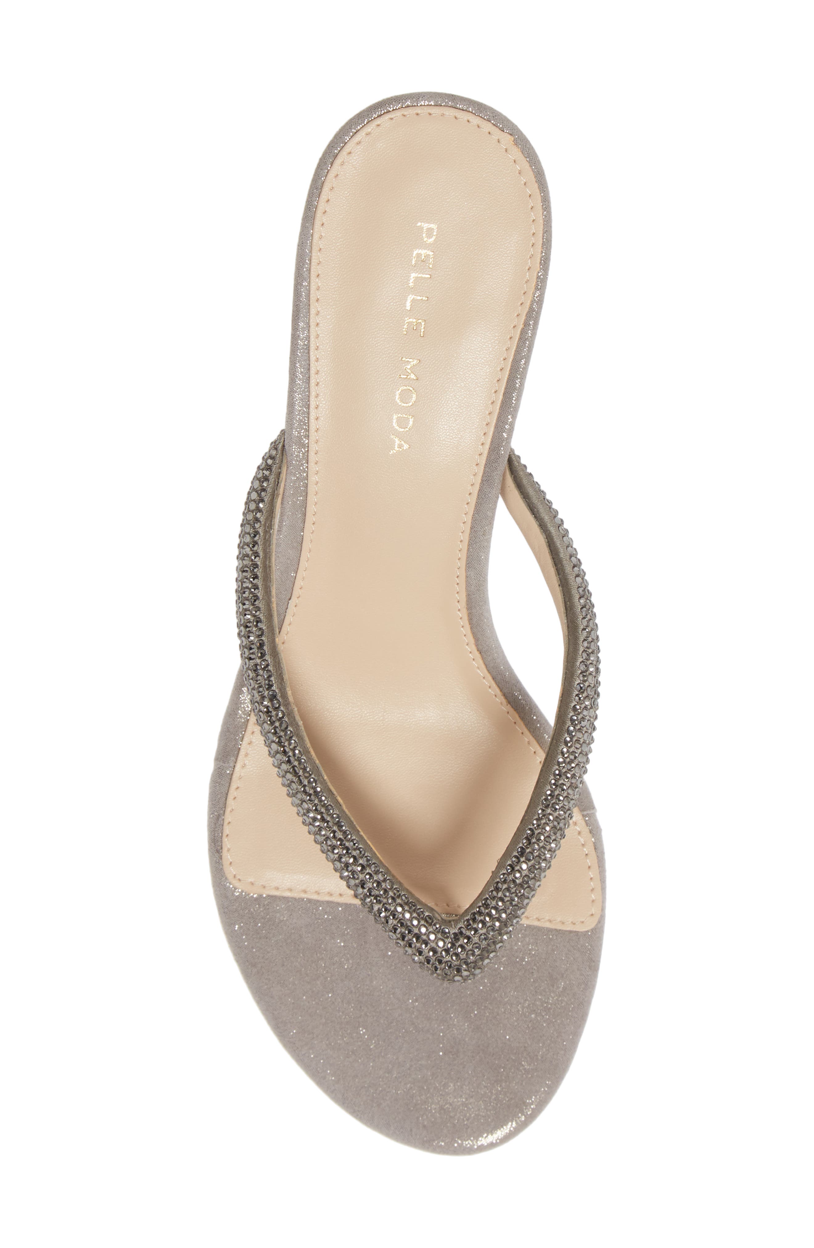 Eunice Slide Sandal, Alternate, color, PEWTER METALLIC SUEDE