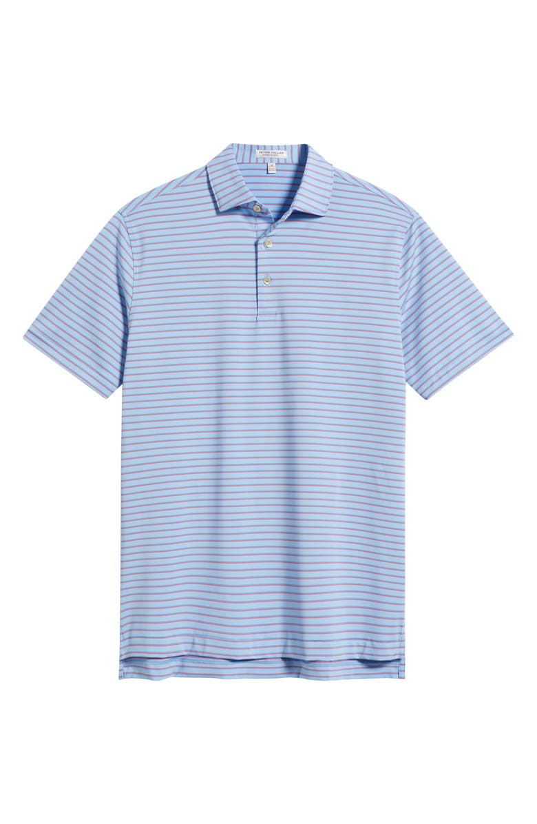 Peter Millar Dunnes Stripe Performance Jersey Polo, Alternate, color, Cottage Blue