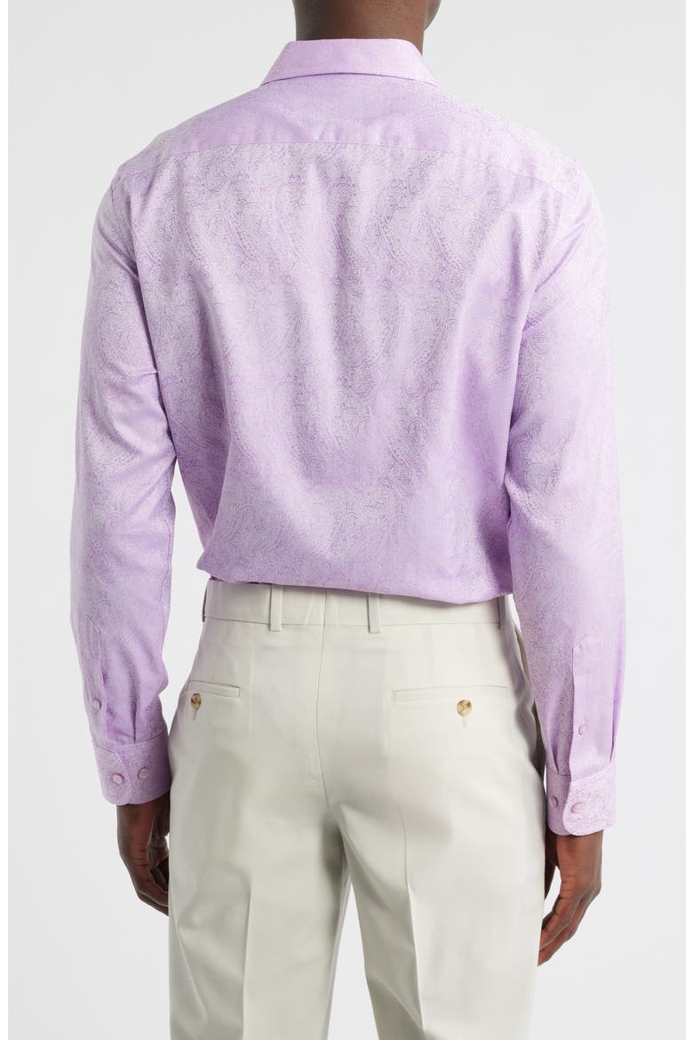 Roma Regular Fit Violet Paisley Jacquard Cotton Dress Shirt, Alternate, color, VIOLA