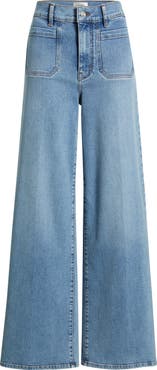 FRAME Le Slim Palazzo Patch Pocket High Waist Wide Leg Jeans