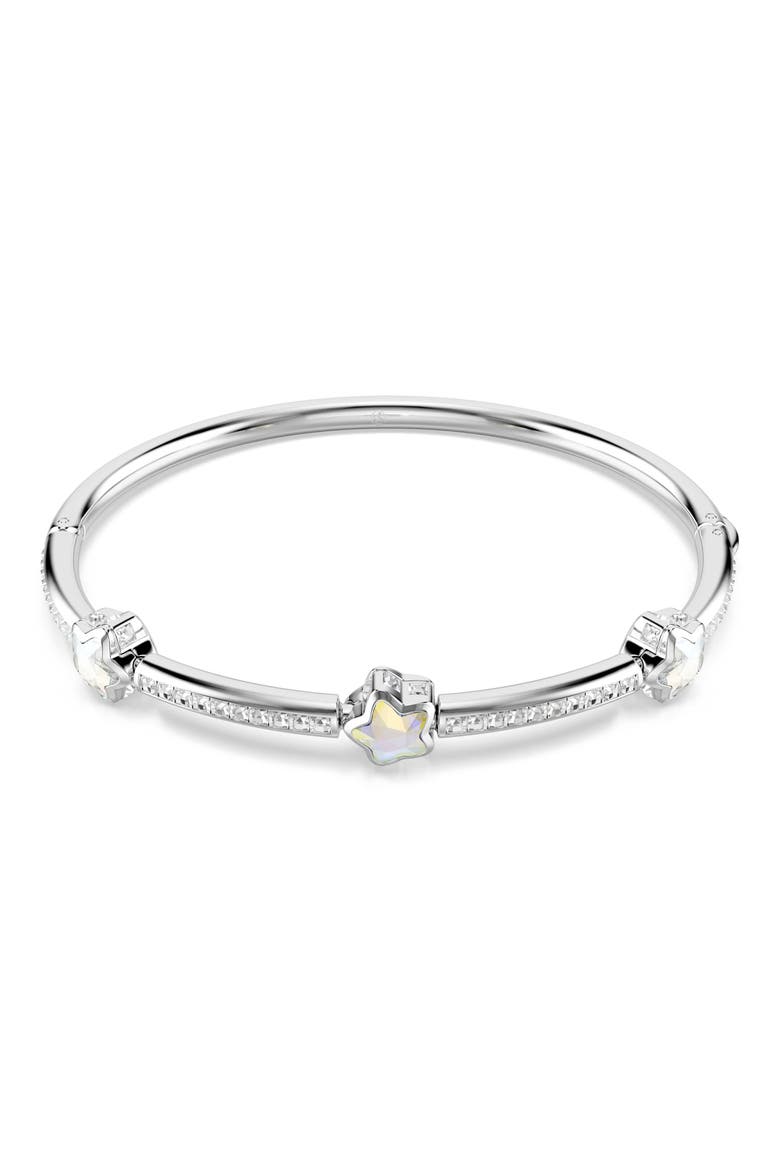 Chroma Crystal Bangle, Main, color, WHITE RHODIUM PLATED