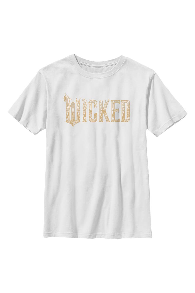 Boy's Wicked For Good Official Floral Logo  Graphic T-Shirt, Main, color, White