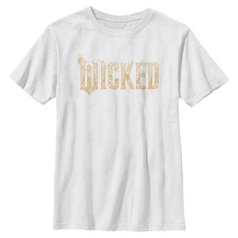 Boy's Wicked For Good Official Floral Logo  Graphic T-Shirt