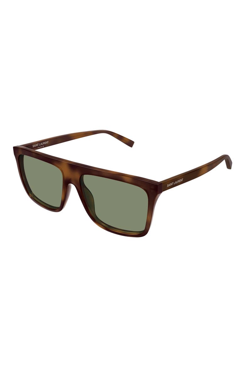 SL 904 Flat Top Square Sunglasses, Alternate, color, HAVANA / GREEN