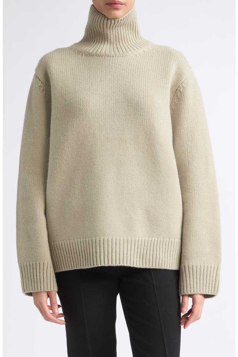 Oversized Lambswool Turtleneck Sweater, Main, color, SAGE