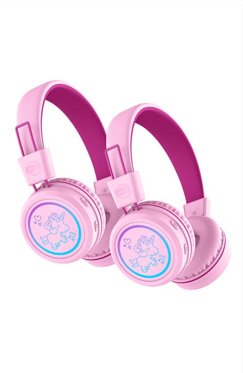 KidJamz KJ55BT (2 Pack) Bluetooth Wireless Headphones for Kids w/ LED Lights