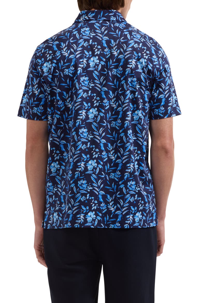Hendrix Digital Floral Print Pima Cotton Polo, Alternate, color, NAVY