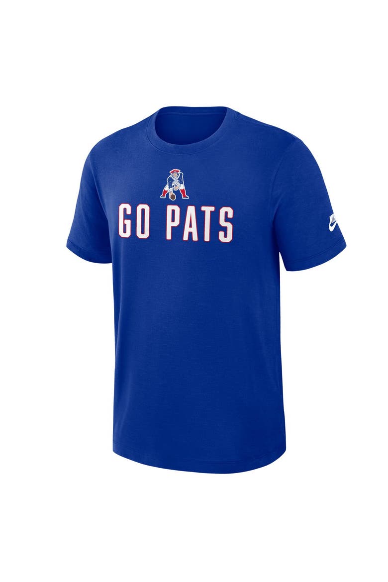 Men's Nike Royal New England Patriots Rewind Slub T-Shirt, Alternate, color, Royal