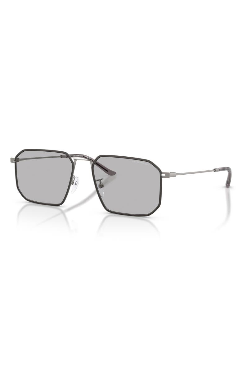 Emporio Armani 58mm Irregular Sunglasses, Alternate, color, Matte Gunmetal / Dark Grey