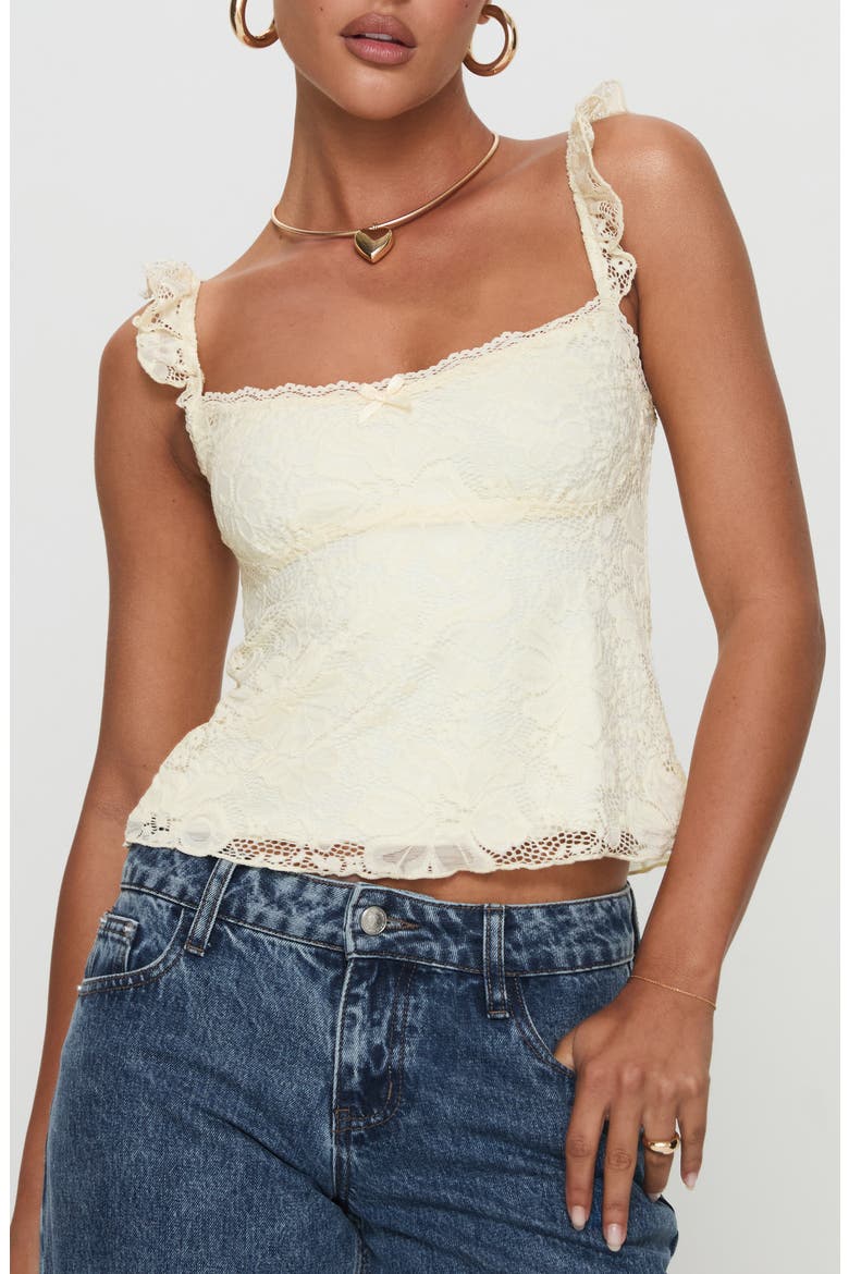 Madaline Lace Babydoll Tank, Main, color, CREAM