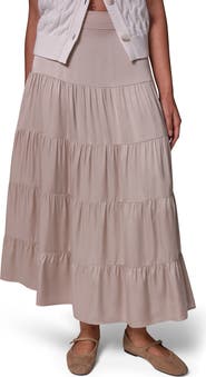 Donna Karan New York Satin Tiered Midi Skirt