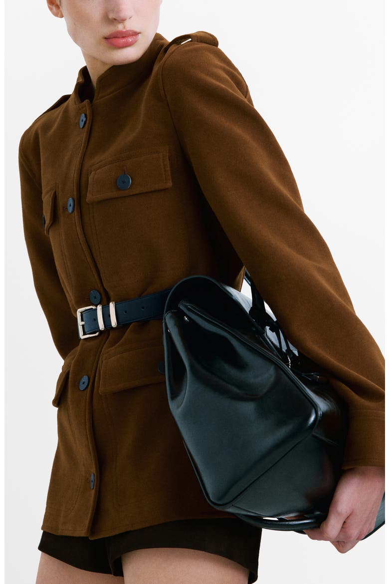 Stand Collar Jacket, Main, color, TOBACCO BROWN