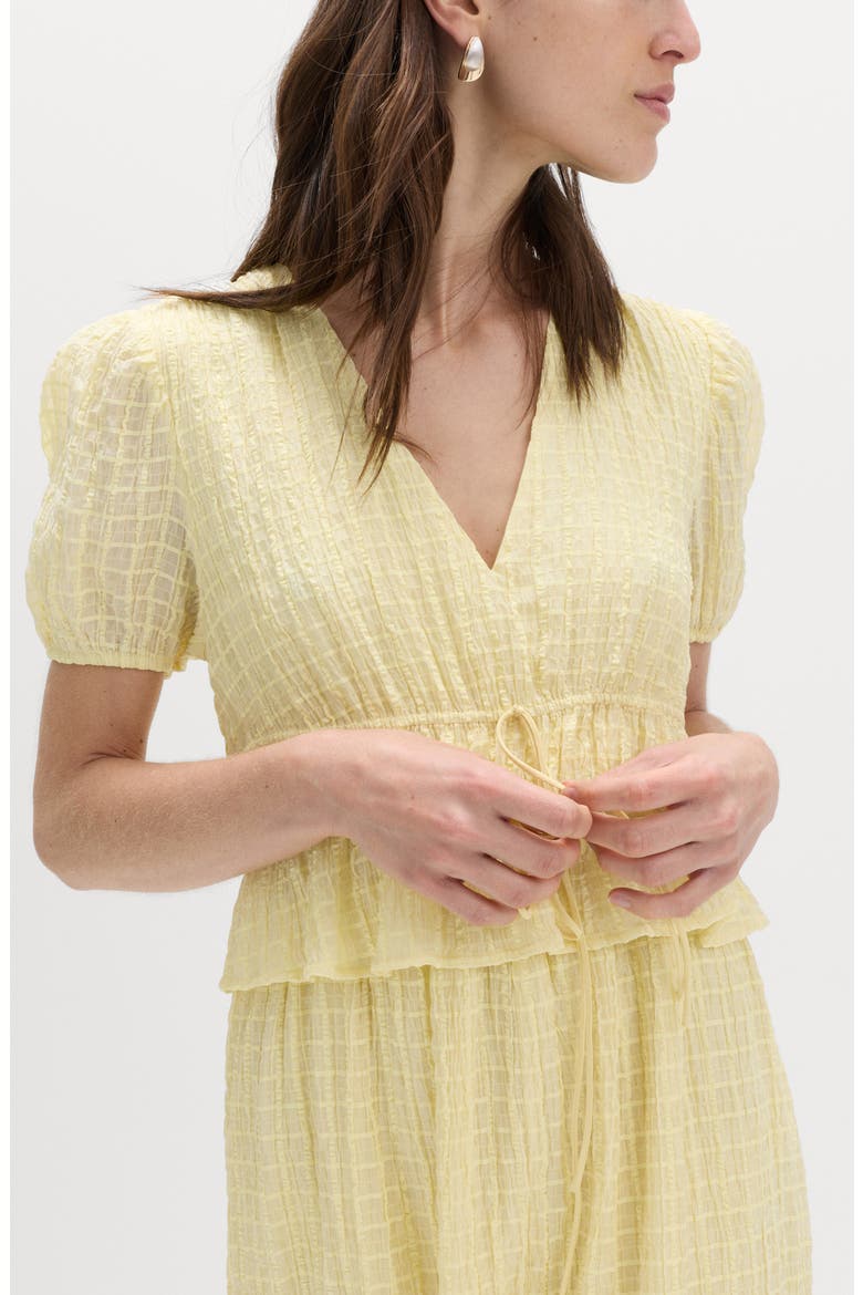 Textured Tie Waist Dress, Alternate, color, YELLOW