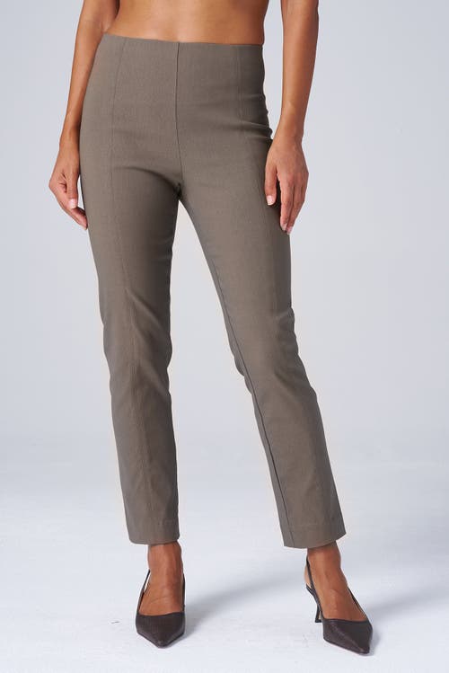 Franne Golde Slim Ankle Stretch Magic Pant In Khaki