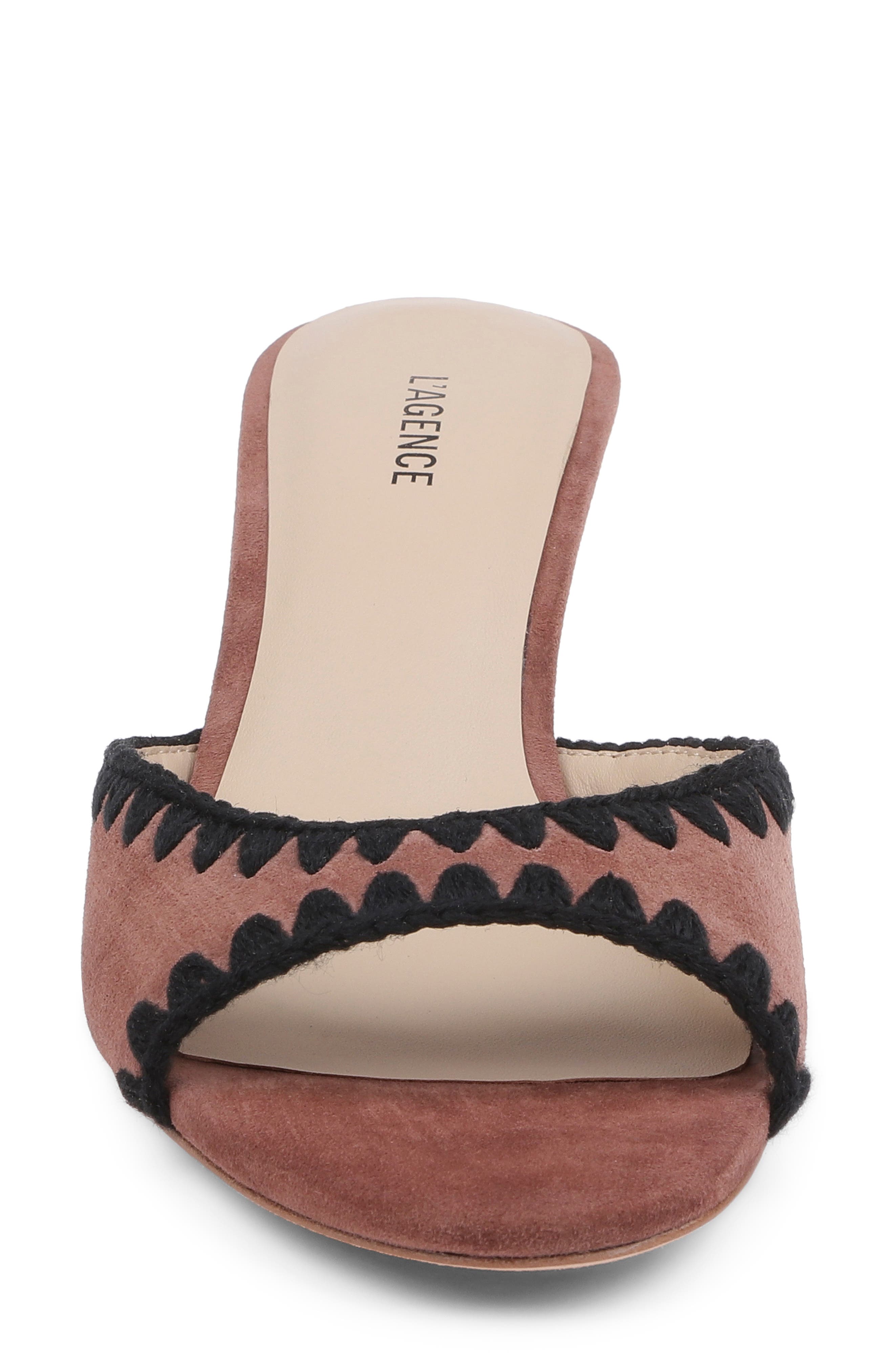 L'AGENCE Lexington Slide Sandal, Alternate, color, Hazel Suede