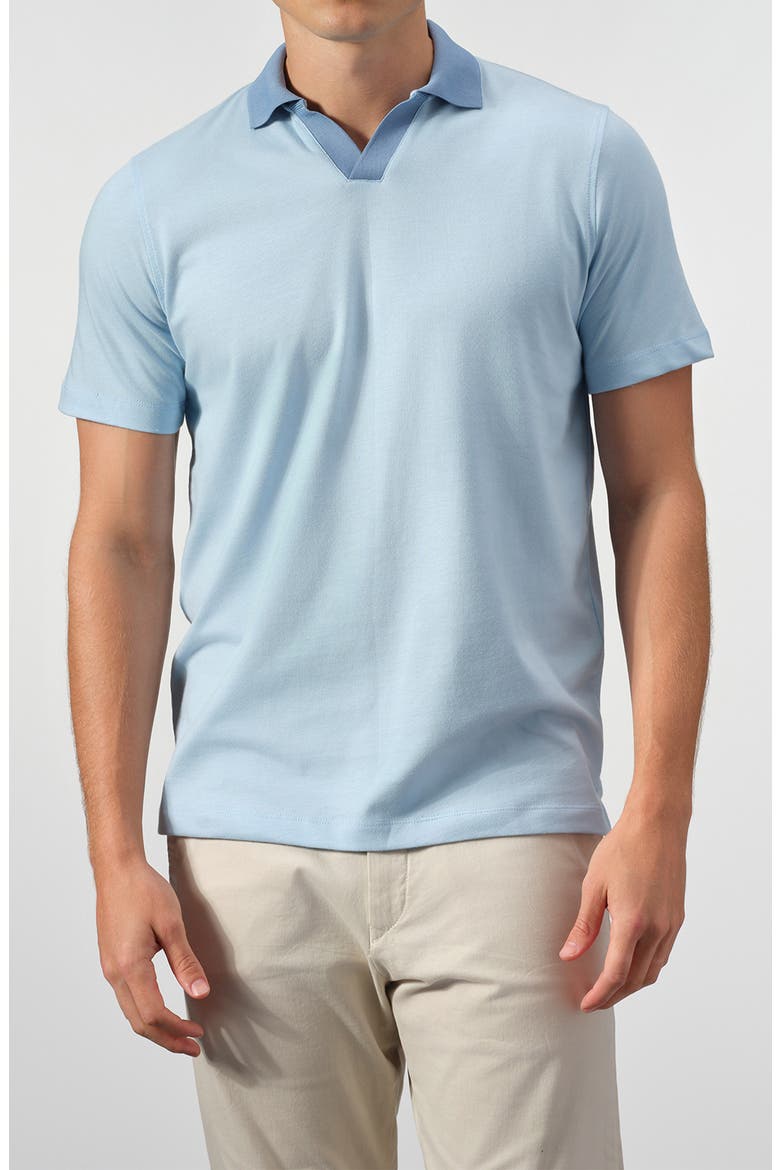 Cotton Knit Polo, Main, color, BLUE