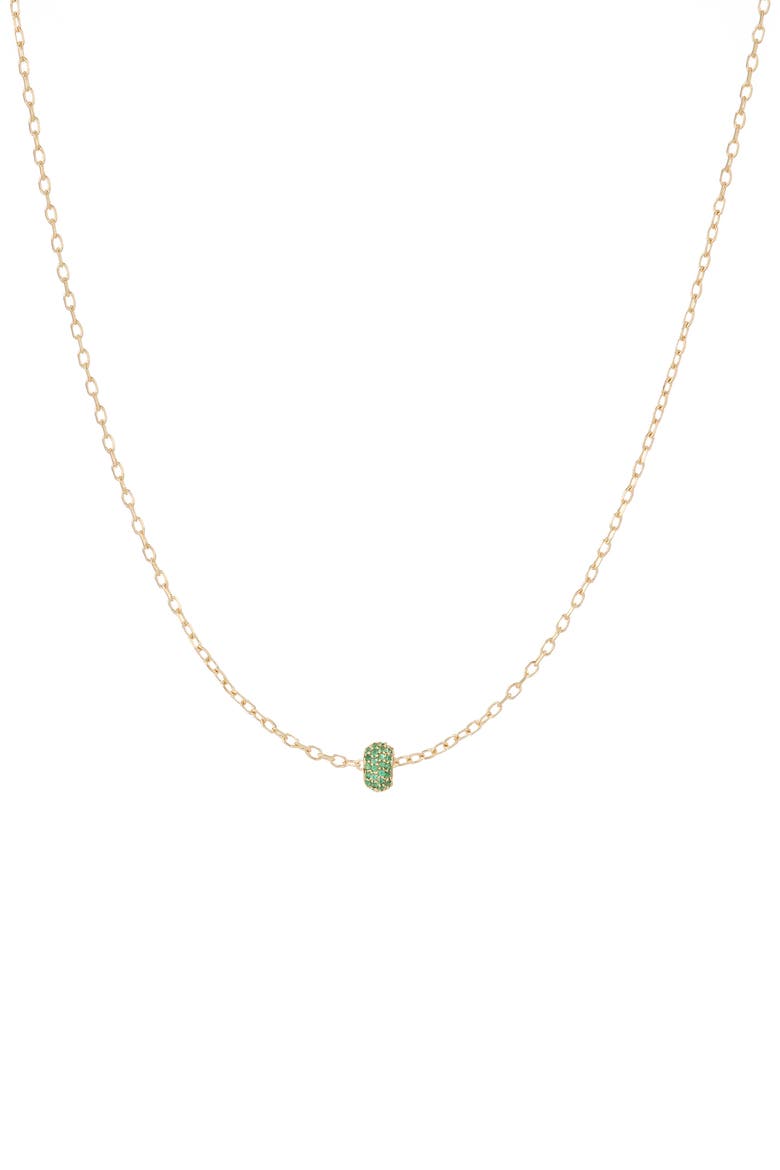 Bead Party Wide Pavé Emerald Necklace, Main, color, YELLOW