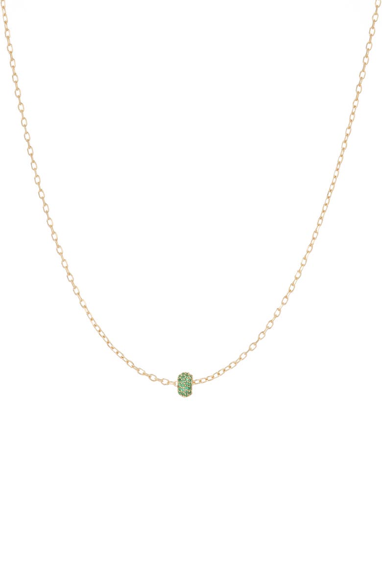 Adina Reyter Bead Party Wide Pavé Emerald Necklace, Main, color, Yellow