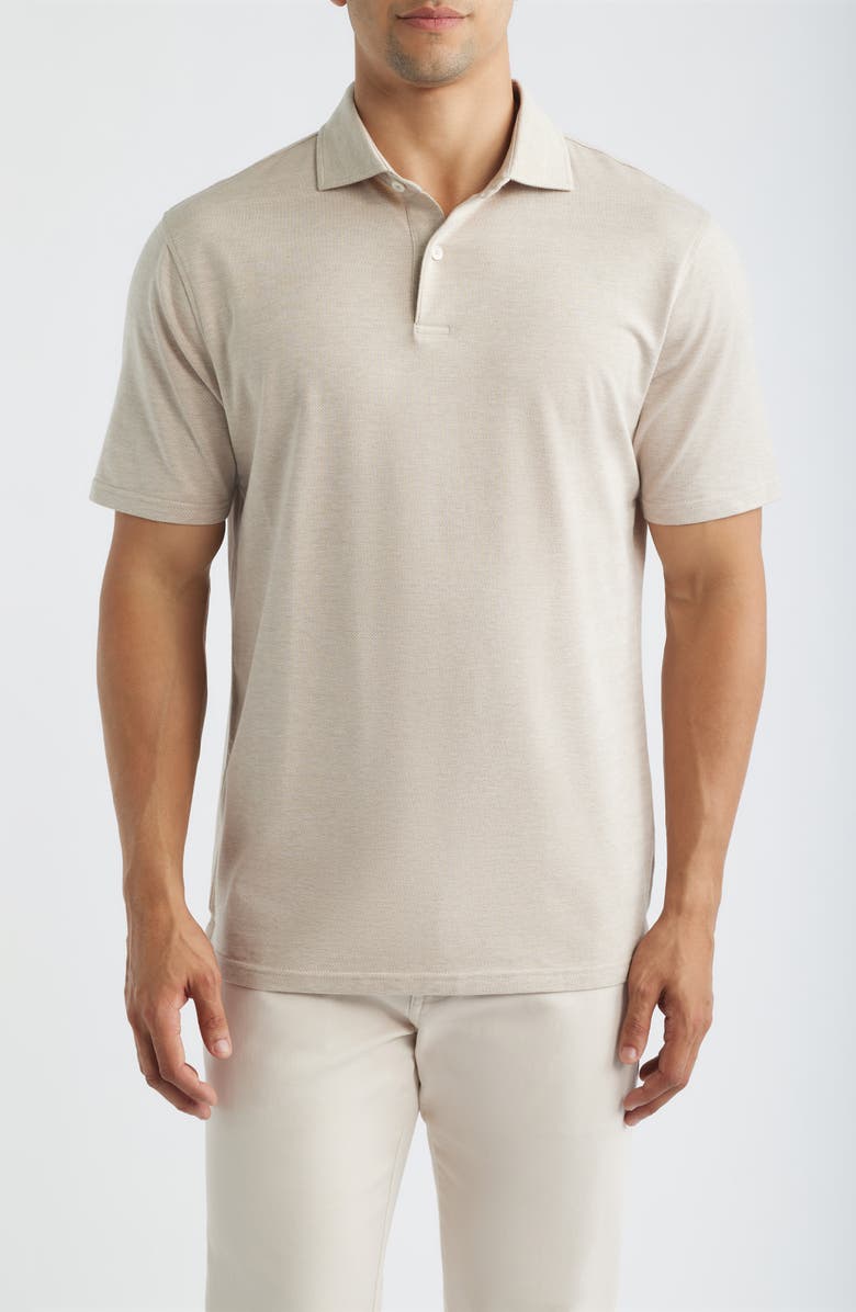 Peter Millar Crown Crafted Excursionist Flex Herringbone Polo, Main, color, Truffle