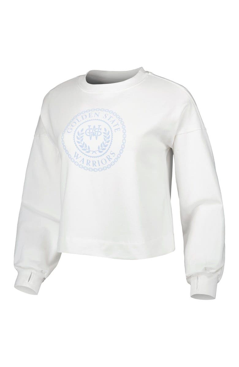 LUSSO Women's Lusso White Golden State Warriors Lola Ball and Chain Pullover Sweatshirt, Alternate, color, White