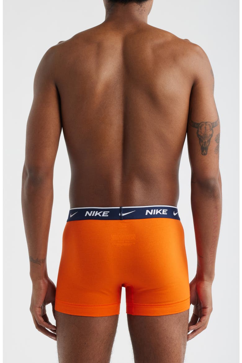Dri-FIT Essential Assorted 3-Pack Stretch Cotton Trunks, Alternate, color, BLUE/ NAVY/ ORANGE