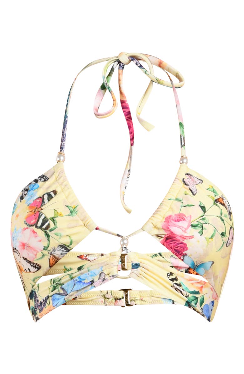 L'AGENCE Sirena Garden Butter Bikini Top, Alternate, color, Yellow Multi
