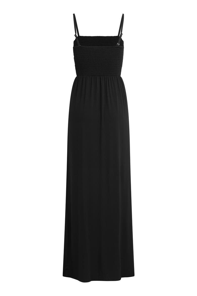 The Apartment Smocked Sleeveless Maxi Dress, Alternate, color, BLACK