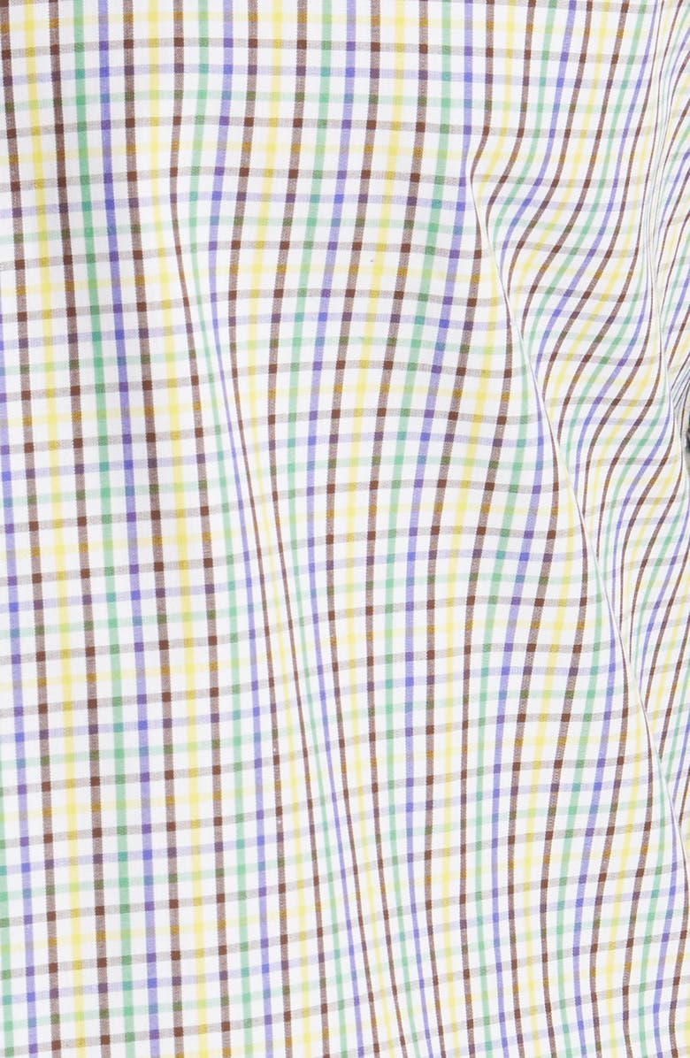 Duchamp Men's Tailored Fit Check Dress Shirt, Alternate, color, White/ Multi