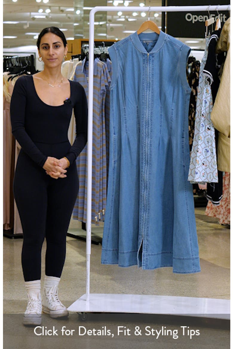 Pintuck Denim Midi Dress video