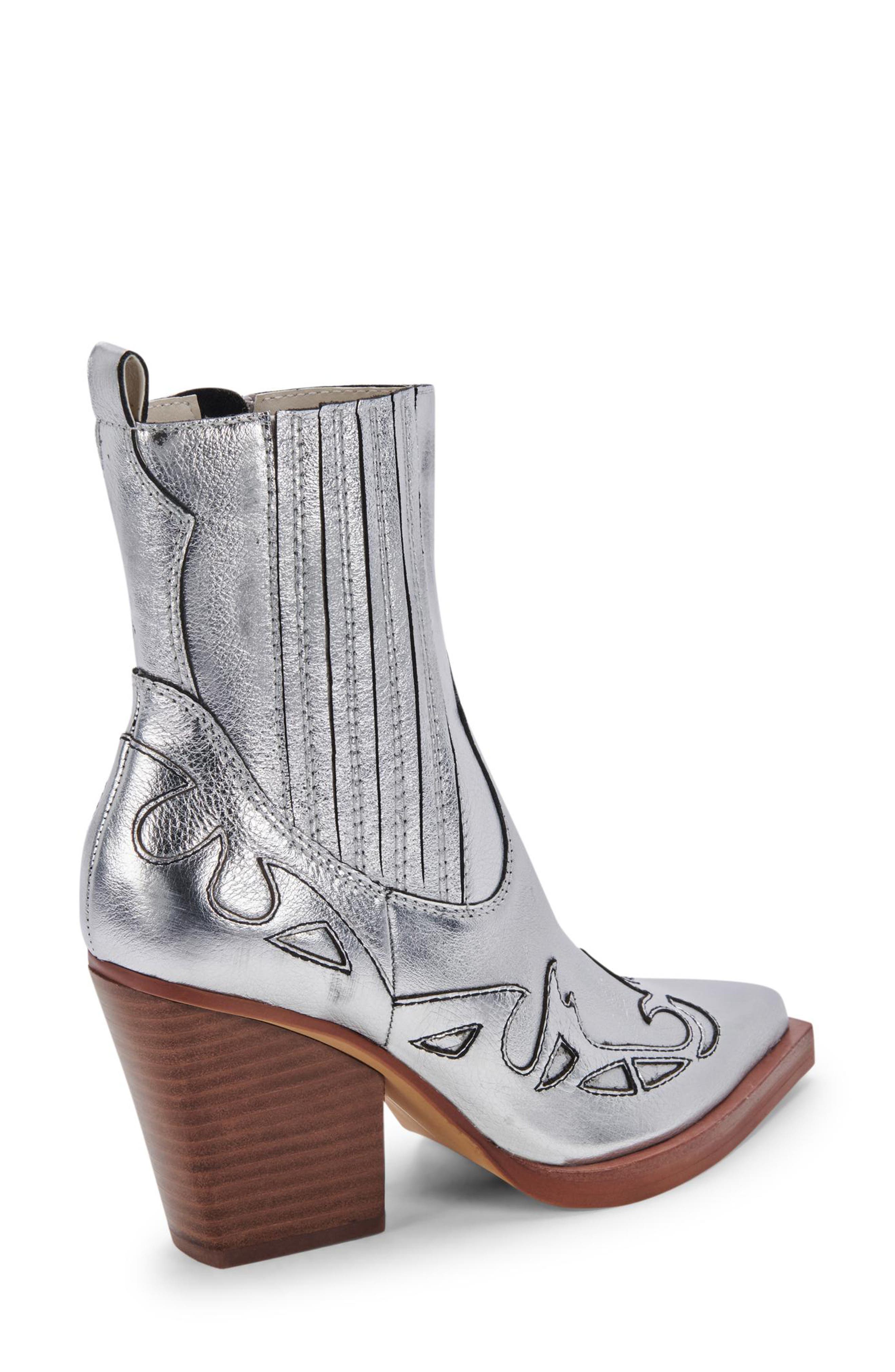 Beaux Western Boot, Alternate, color, SILVER LEATHER