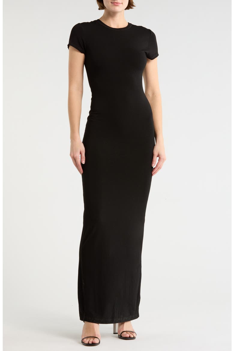 Delora Two-Way Cap Sleeve Maxi Dress, Main, color, BLACK
