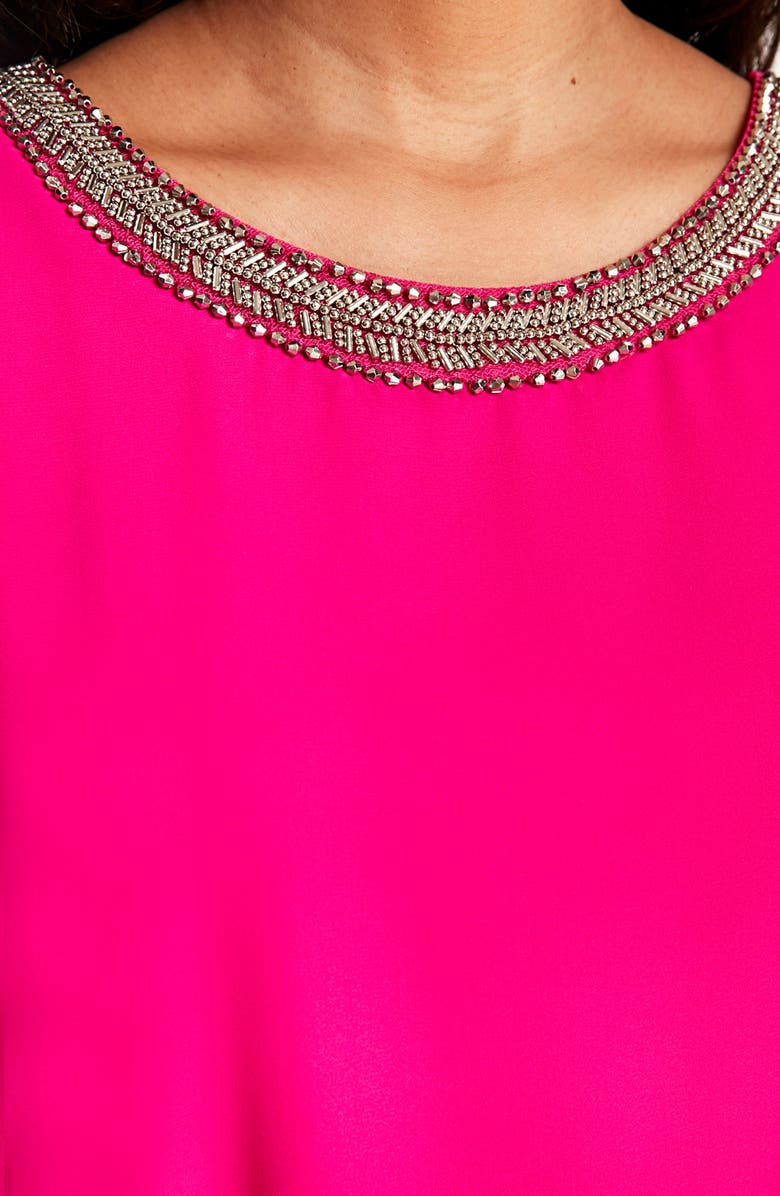 Wallis Embellished Neck Asymmetrical Top, Alternate, color, 