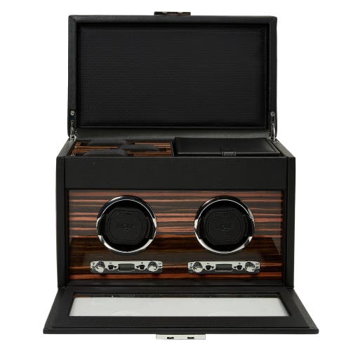 Wolf Roadster Double Watch Winder With Storage In Black