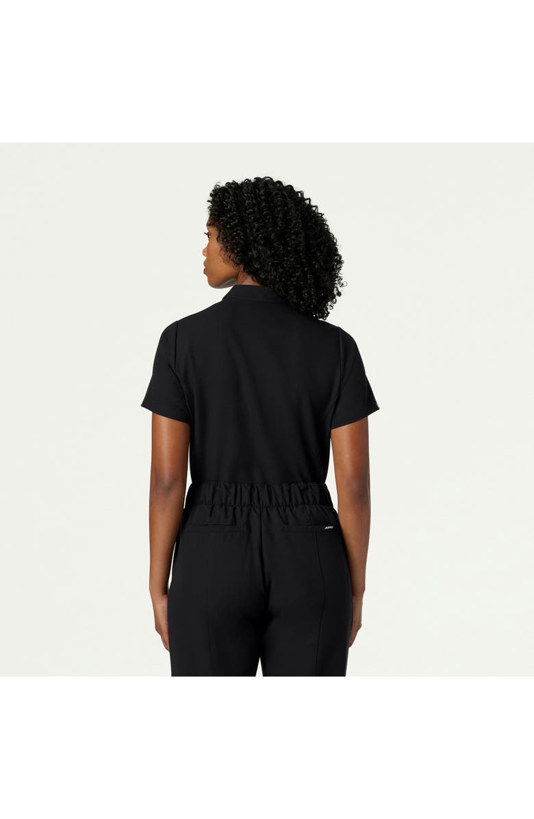 JAANUU Savi Women's 1-Pocket Classic Banded Collar Scrub Top, Alternate, color, Black